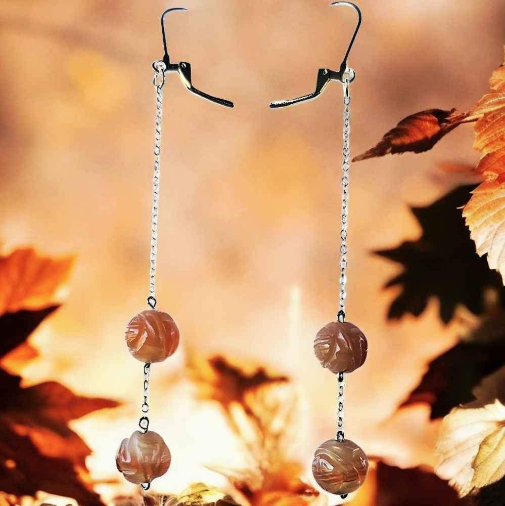 Carnelian Gemstone Earrings - Picture 5 of 7